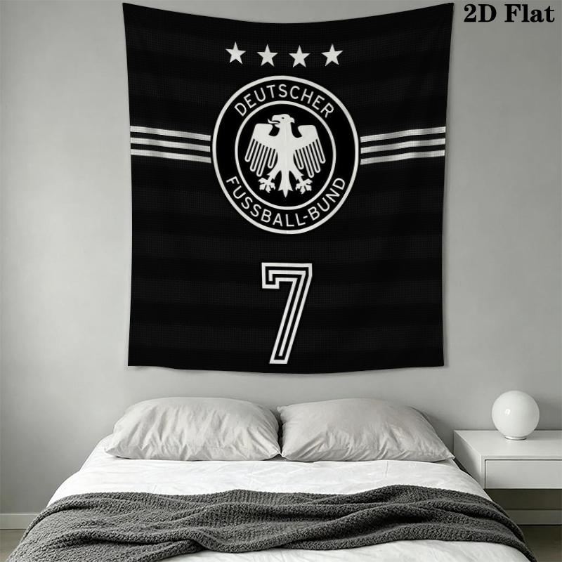 Deutscher Fußball-Bund Wandteppich Ästhetisches Wandbehang Gedruckter Stoffdecke Dekorative Wandteppiche für Schlafzimmer Wohnzimmer Heimdekoration