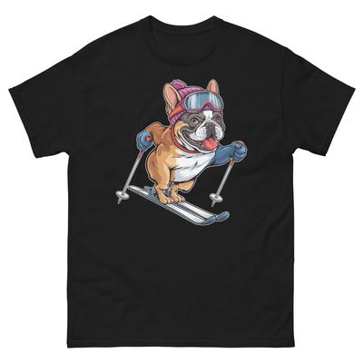 French Bulldog Skiing Fun Ski Skier Shirt T-Shirt