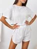 Summer Hot-Selling Comfortable White Short-Sleeve Shorts Pajama Set