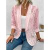Lace Shirt Spring Summer Womens Versatile Solid Color Jacket Coats Long Sleeve Simple Hollow Design Fashion Versatile