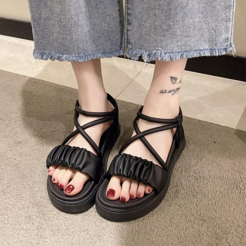Fashion Slip-on Thick-soled Flat-soled Wear-resistant Women's Shoes Fashion Women's Sandals Summer Casual Versatile Sandals for Women