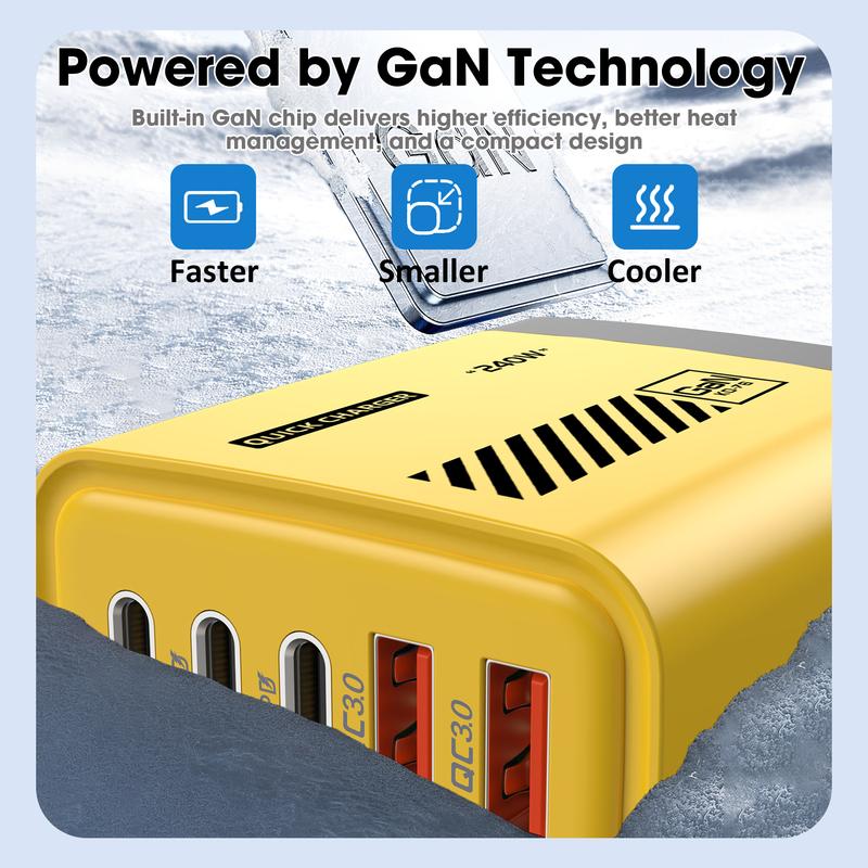 240W 5-in-1 GaN USB-C-Ladegerät Schnellladung EU/US-Stecker Wandladegerät Für iPhone Samsung Xiaomi Typ-C-Handy-Ladegerät Netzteil