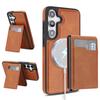 Case for Galaxy S26+ - Leather/PU, Brown, With Stand