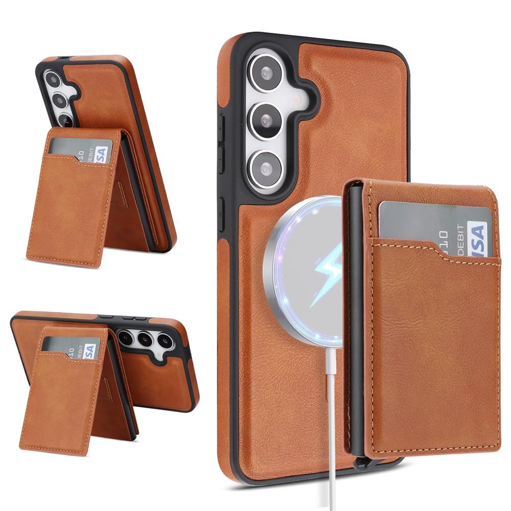 Case for Galaxy S26+ - Leather/PU, Brown, With Stand