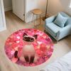 Pink Siamese Cat pattern round rug,Carpet Rug for Living Room Bedroom  Playroom ,Non-slip Floor Mat,Holiday Gifts and Birthday Gifts.