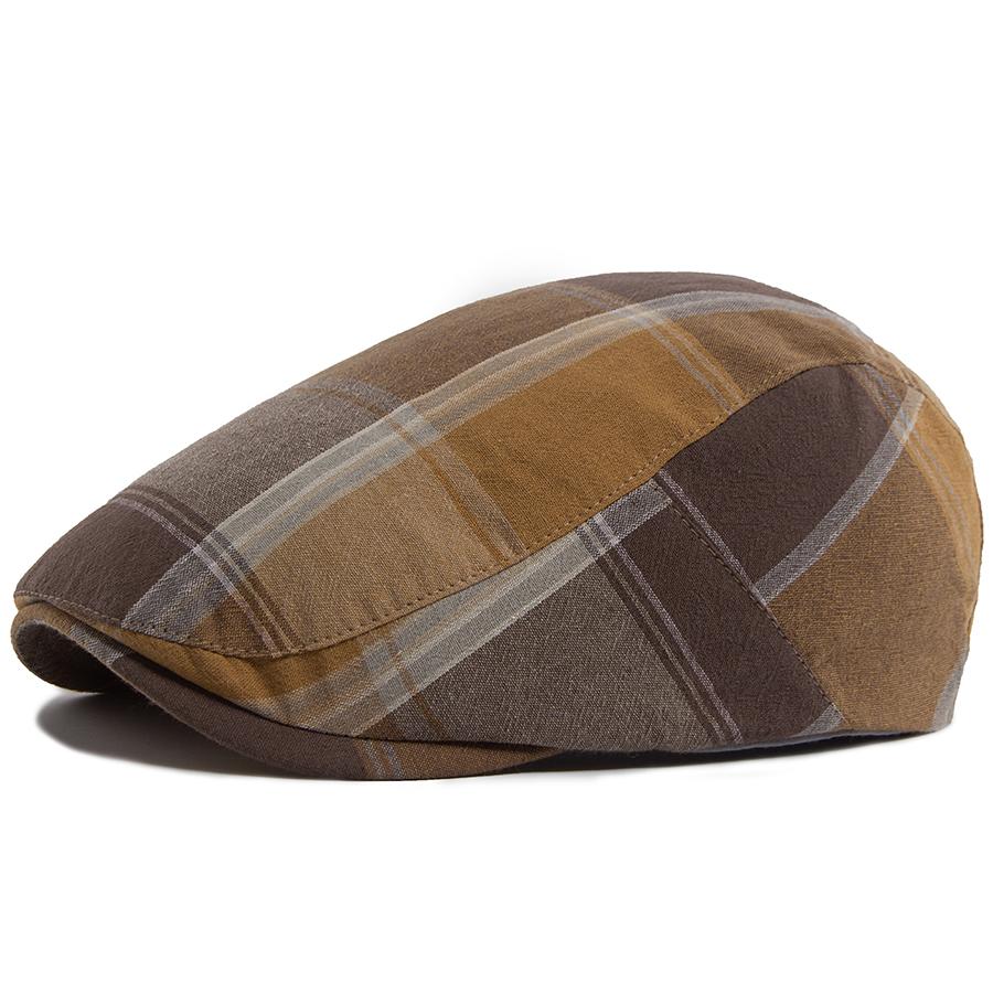 New Vintage Plaid Beret Men Women Visor Flat Cap Summer Thin Retro Soft Top Newsboy Hat Casual Female Berets Boina Adjustable