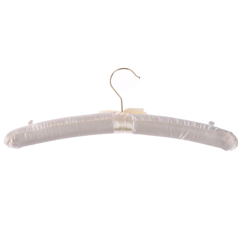 5 ks 38 cm bílé saténové vycpané ramínka na šaty kabát svatební