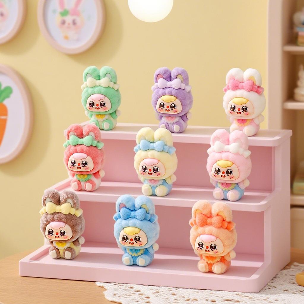 9pcs/Set Doubao Figure Toy Mini Butterfly Knot Rabbit Figurine Desktop Decoration Ornaments Toys Boys Girls Christmas Gifts