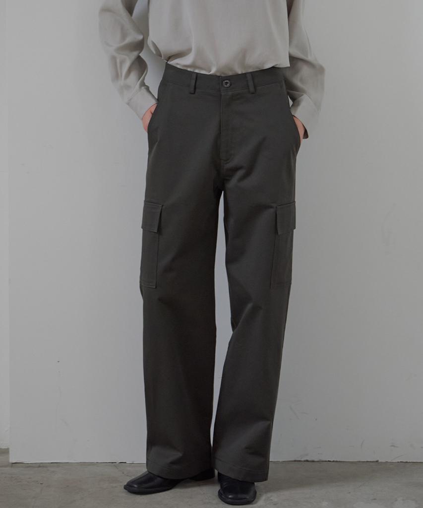 BUT'TON Cargo Pocket Wide Pants (Charcoal)