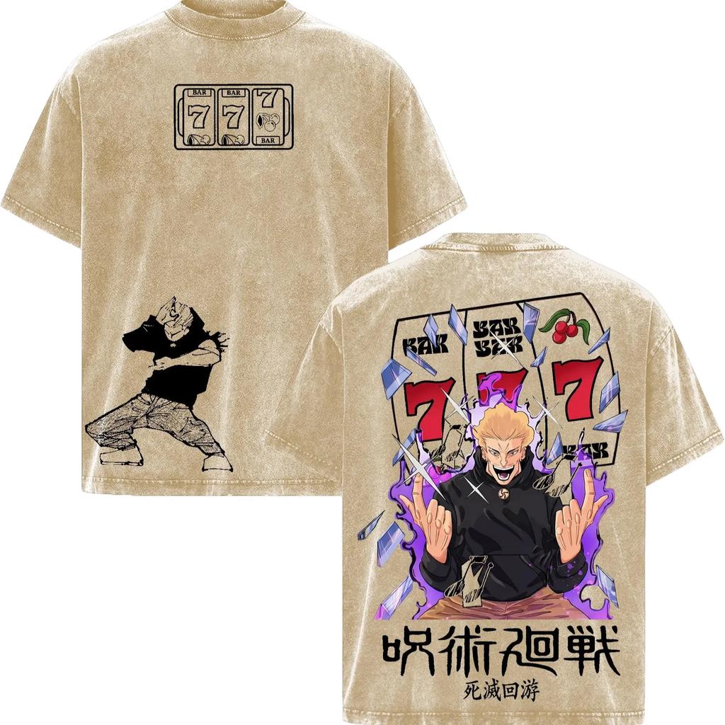 Anime Jujutsu Kaisen Hakari Kinji Graphic T Shirt Men Women Clothing Casual Cotton Tshirt Vintage Washed T-shirt Harajuku Tops