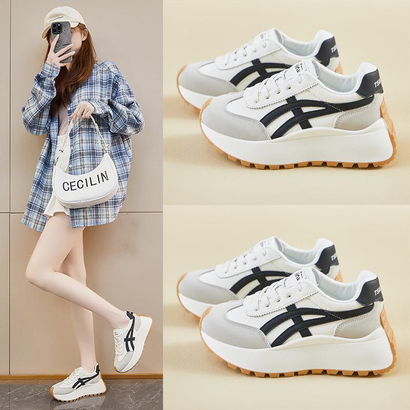 ins Korean version of the new dad shoes for women 2025 spring fashion student sports running casual shoes platform heightened tide