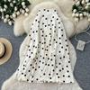 Elastic Waist Polka Dot Skirt Slim Fit Half-length Dress Elegant A-Line Skirt  Vacation