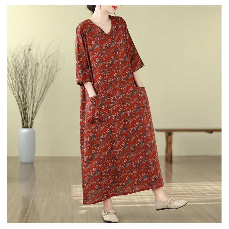 Plus Cover Up Meat Thin V-neck Long Dress