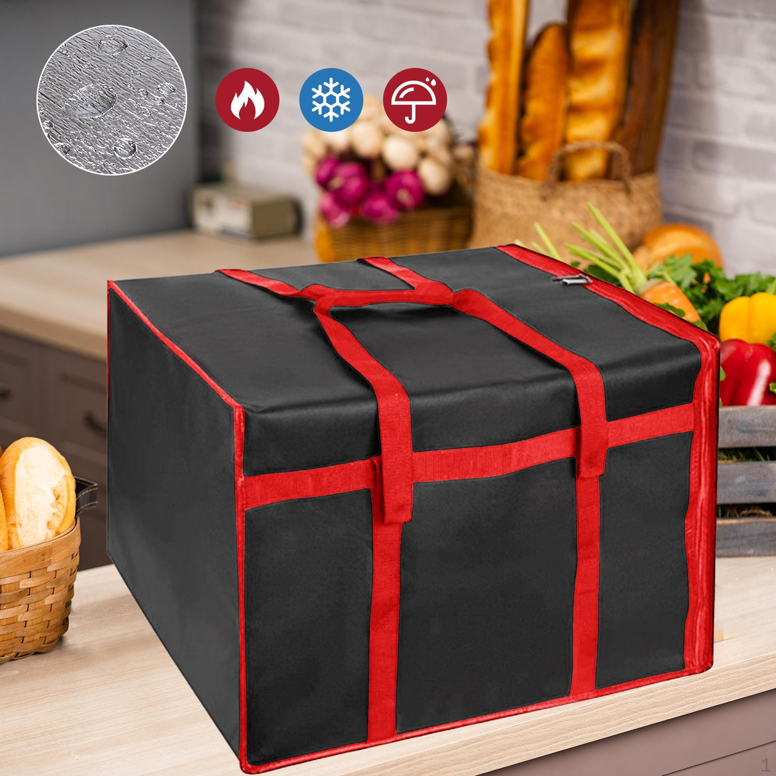 

Сумка для доставки піци та їжі, підходить для холодних продуктів, портативна сумка-переноска для комерційного використання 60cmx60cmx35cm