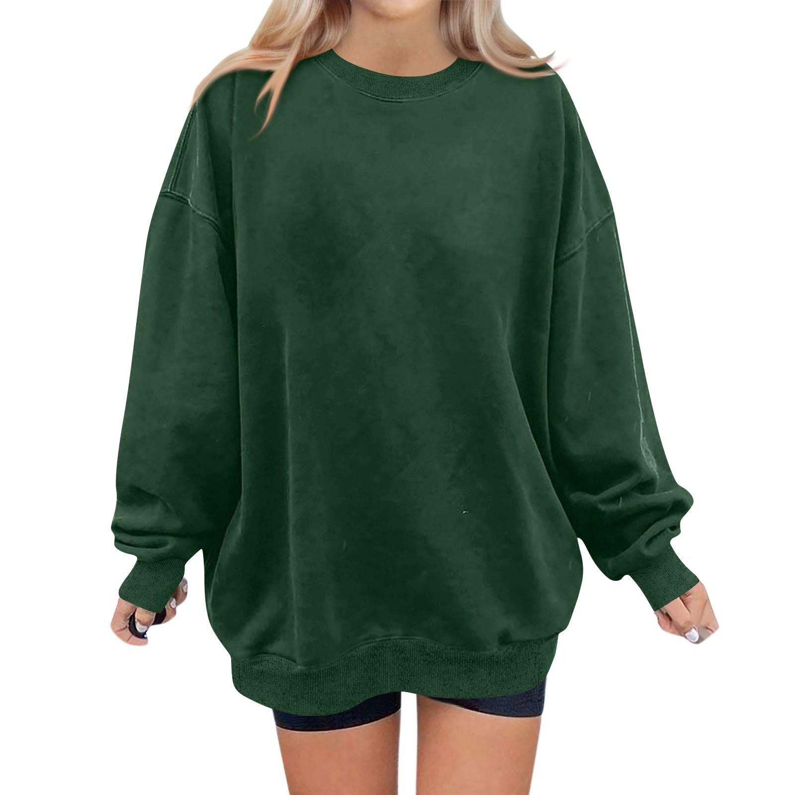 

Женская модная повседневная однотонная толстовка с длинным рукавом M