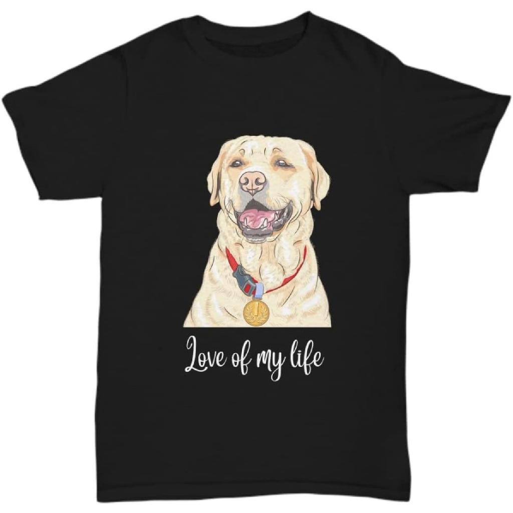 Labrador T-Shirt, Black Unisex Tee for Yellow Labrador Lovers, Love of My Life Dog Gifts, I Love My Labrador - Unisex Tee, Black, Small