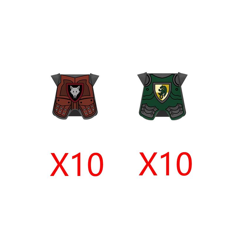 Medieval Castle Soldier Figure Equipment Building Blocks Lion Black Eagle Knight Waffen Accessories Shield Vest Cloak Brick Toys