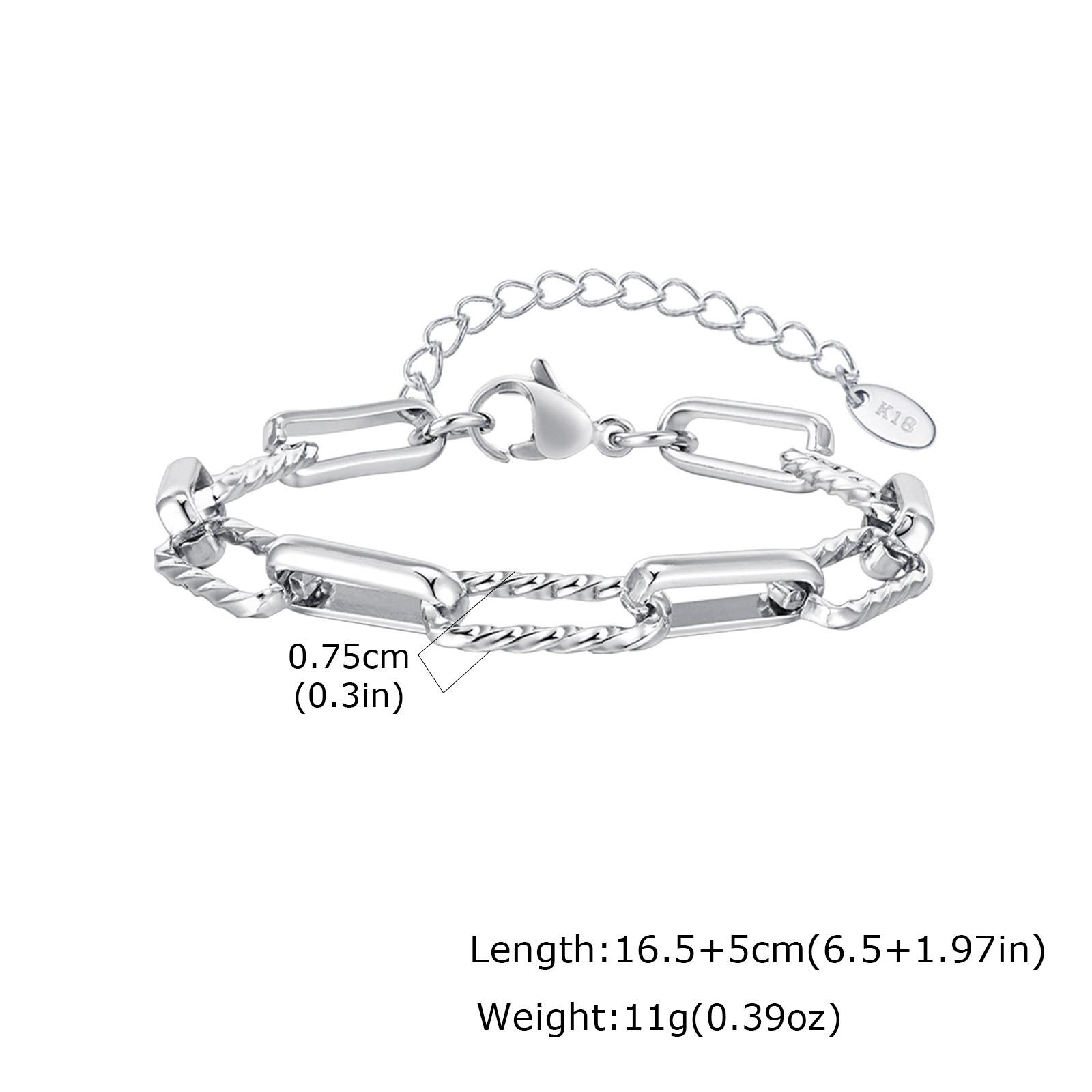Trendy Men s Chain Bracelet,Stainless Steel Rectangular Chain Wristband,Hip Hop Jewelry Gift