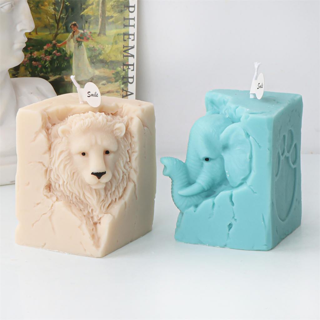 3D Animal Shaped Candle Mold Aromatherapy Soap Mould Resin Epoxy Mould Plaster Ornament for Birthdays and Festivals