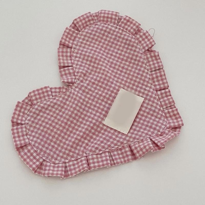 Meal Mat Heart Shape Checked Cotton Placemat Heat Insulation Pad For Family Living Room Meals Mat