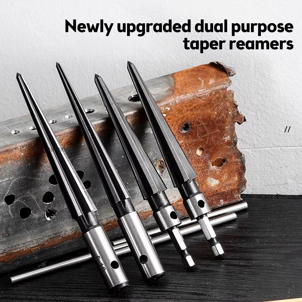 Chamfer Tapered Reamer Tool Carbon Steel Metal Hole Opener Taper Reamer Set  Hand Reamer Tool
