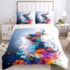 3pcs Colorful Cat Art Design Bedding Set, Including Without Filling, Soft and Comfortable Home Bedroom M033