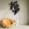 Metal Tiger Wall Sculpture Iron Animal Art Outdoor Indoor Decor for Living Room Yard Balcony Garden