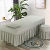 Beauty Salon Bed Sheets Skirt Thickened with Holes Solid Color Massage Special Bed Sheets Quilting Breathable Simple All-season