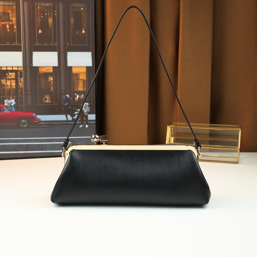 Nuova Borsa a Spalla di Lusso Rotonda in Metallo con Blocco a Morsetto e Bastoncino per Feste di Cena da Donna, Grande Capacità, Business