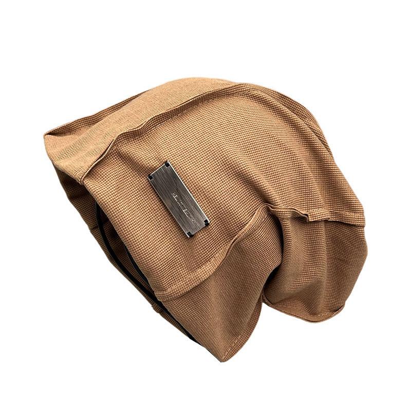 

Stylish Street Style Cotton Headscarf Face-lifting Design Autumn Winter Knit Hat For Women коричневий