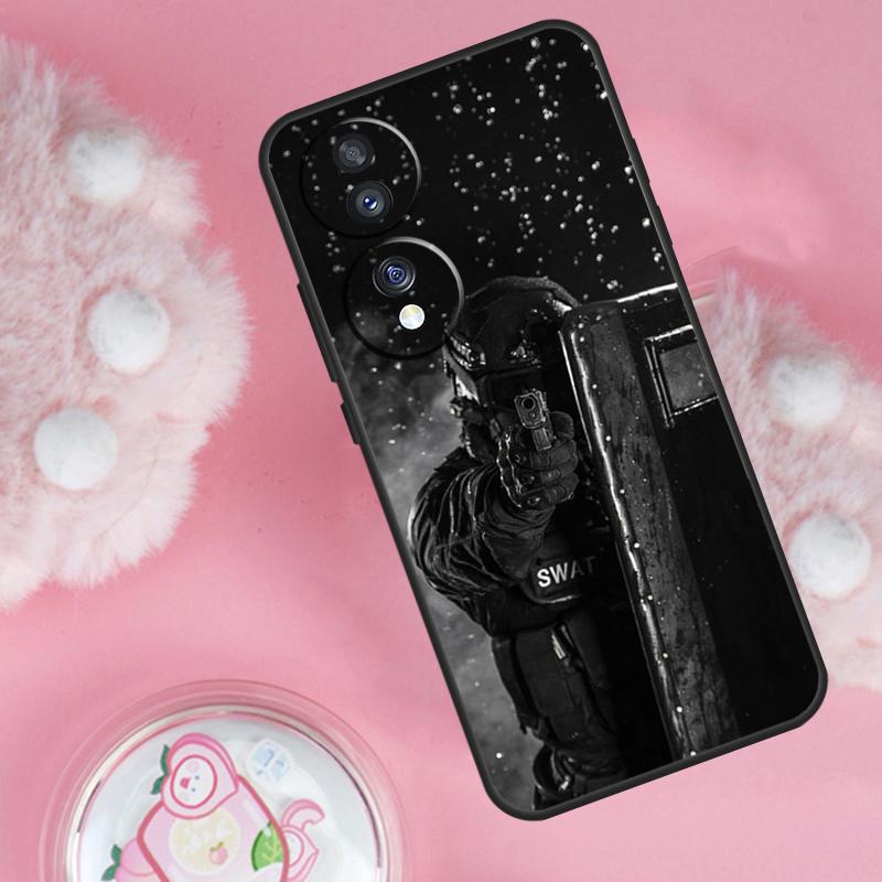 Police SWAT FBI Case For Honor Magic 6 5 7 Lite Honor 200 Pro 50 70 90 Lite X9b X9a X8b X8a X8 X9 X9c Cover