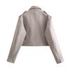 Spring 2024 Women's Minimalist Oatmeal Motorcycle Jacket