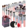 DailyQueen 30PCS High Quality GOAT Natural Hair PROFESSIONAL Pink White Black Makeup Brush Set Private Label Make Up Foundation