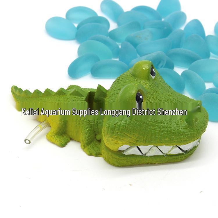 Resin Crocodile Bubble Ornament for Fish Tank Aeration