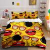 Red Lips, Sunglasses, Explosions. Bedding Sets Duvet Cover Sets Duvet Covers Pillowcases(1*Duvet Cover 2*Pillowcases Without Duvet Insert)