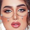 Women Vintage Waterdrop Zircon Half Frame Glasses Elegant Rhinestone Party Xmas Decoration Fashion Accessories