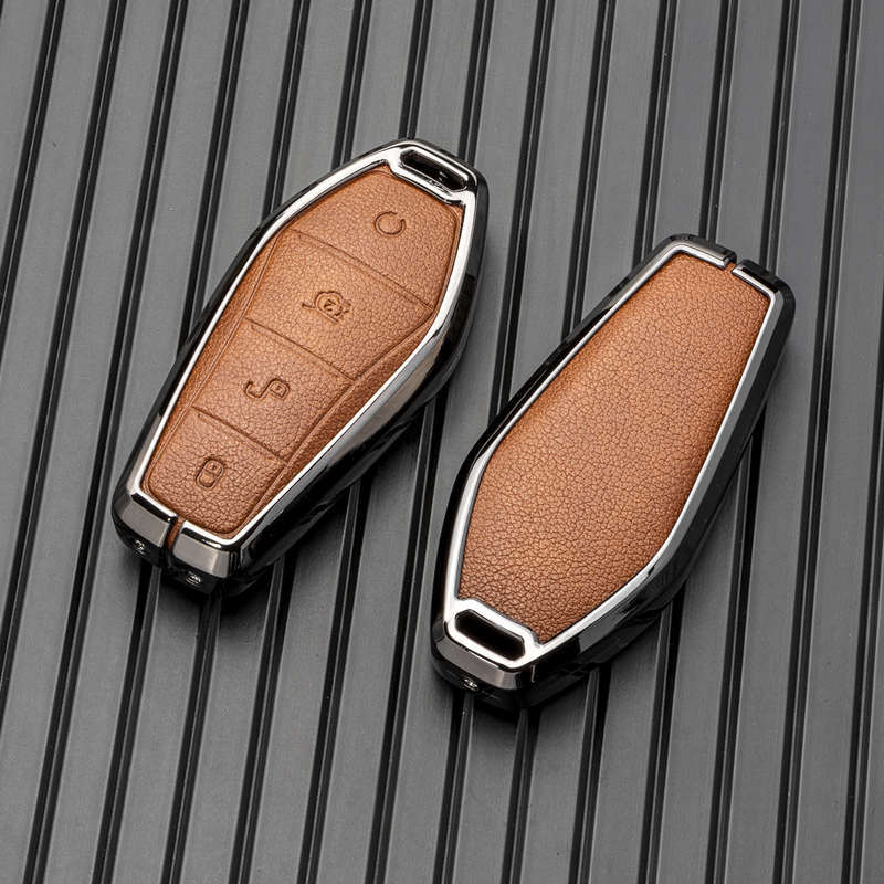 Schlüsseltasche Abdeckung für BYD Seal U Sealion 6 07 EV King Song Plus Champion Chazor Leder Metall Fernbedienung Halter Schlüsselanhänger Zubehör