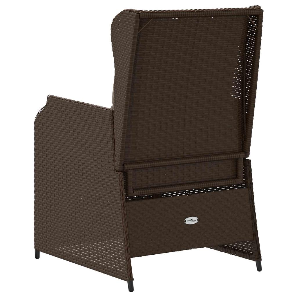 Garden Bench Set 2 pcs Brown Poly Rattan