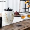 Keramikdose mit großem Fassungsvermögen, tragbar, versiegelt, Porzellan-Teedose, Reiseaufbewahrung, Teedose, Pulver, Kaffeedose, Süßigkeitenbehälter