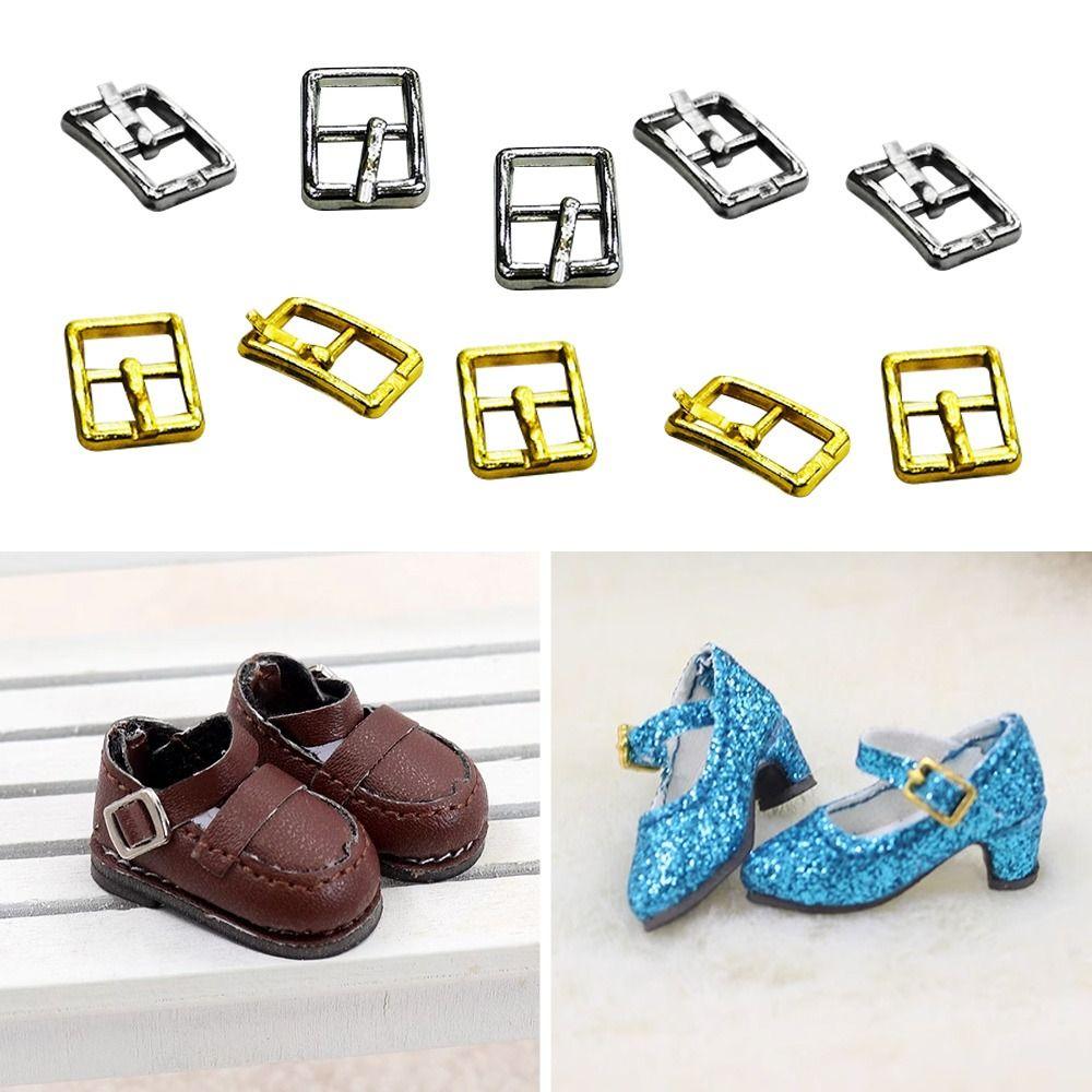 10pcs Newest Doll Bags Buckles 8mm Belt Buckles Shoes Clothes Accessories DIY Doll Belt