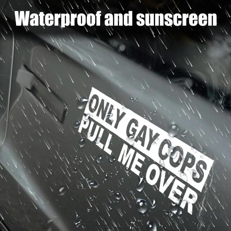 Auto Slogan Sticker Auto Voorruit ALLEEN GOY POLITIE HOUDT ME TEGEN Waterdichte Uitgesneden Sticker Auto Carrosserie Buiten Decoratie Sticker