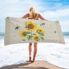 Sunflower Beach Towel Yellow Flower Butterfly Sunset Towel King Size Soft Quick Dry Bath Towel for Travel Bathroom Camping Sport