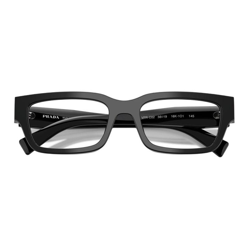 Prada Brand Logo Acetate Square Optical Glasses Men's Black Black 56 Basic Packaging-glasses Case + Packaging Box