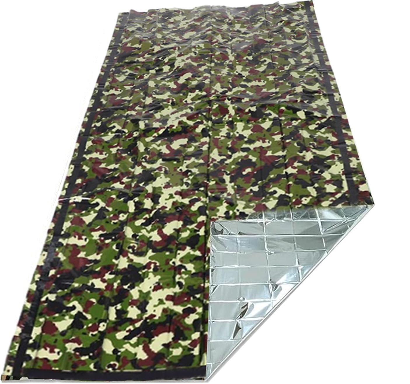 Portable Camouflage Emergency Sleeping Bag for Cold Weather Camping and Survival