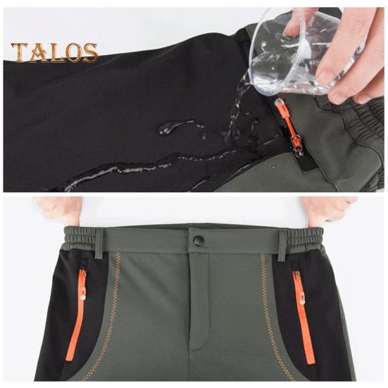Pánské horolezecké kalhoty elastický pas knoflík zip poklop Sportovní kalhoty s kapsami Patchwork Barva Silná plyšová podšívka Outdoorové aktivity Turistické kalhoty