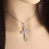 Exquisite Cross Studded Zircon Pendant Necklace for Women Fashion Glamor Wedding Jewelry