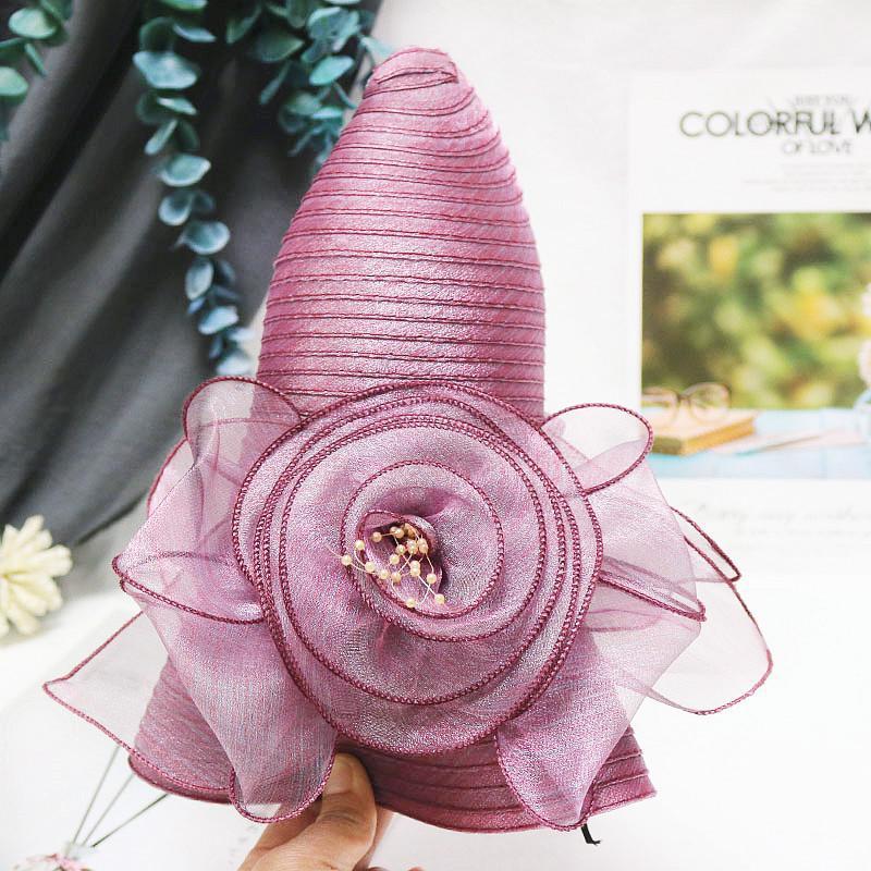 Hat female summer straw woven single flower small fragrant wind Japanese big brim sun hat travel sun hat ins wind straw hat
