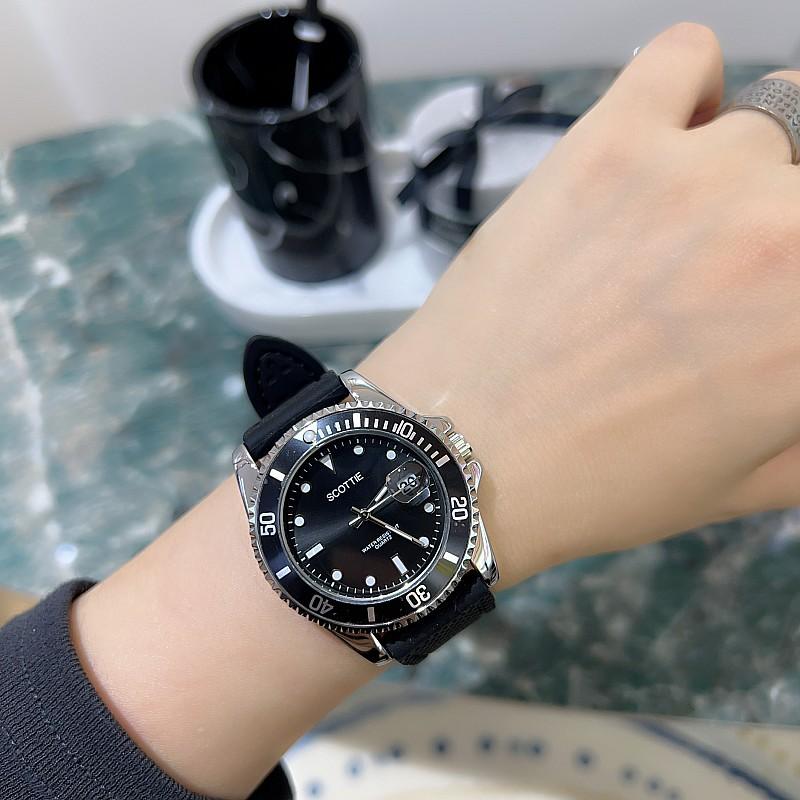 Fashion Large Dial Personalized Watch Women'S Watch Tape Stainless Steel Strap Trend Temperament Neutral Watch Green