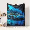 Blue Car Flannel Blanket Throw Blanket Soft Warm Sofa Bed Camping Car home Decor Unique Christmas Gift C9301648