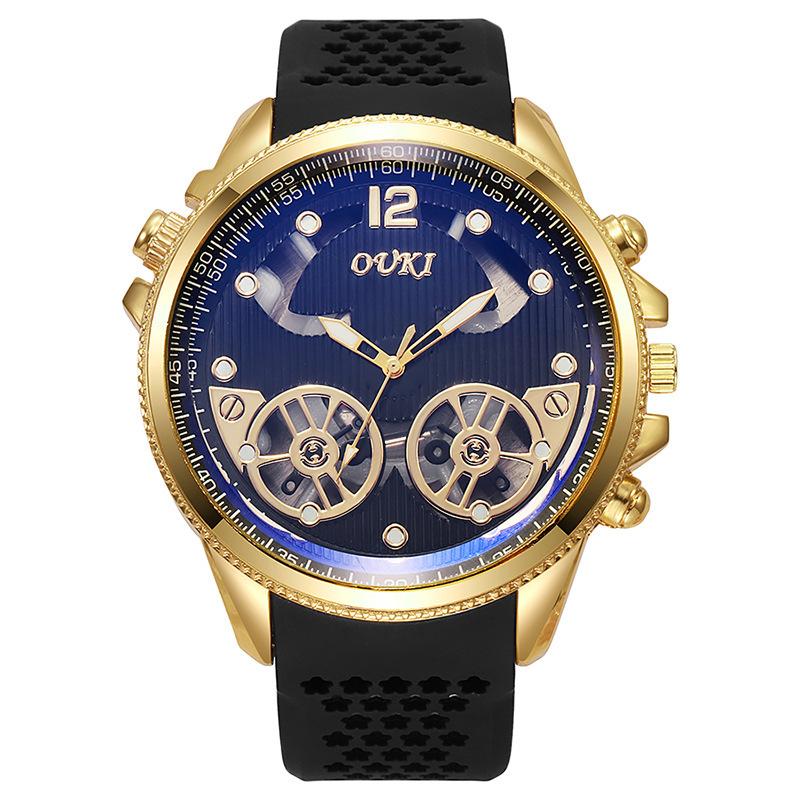 Ouki Watch Men S Watch Hollow Large Dial Blue Light Flywheel Watch Student Trend Men S Watch